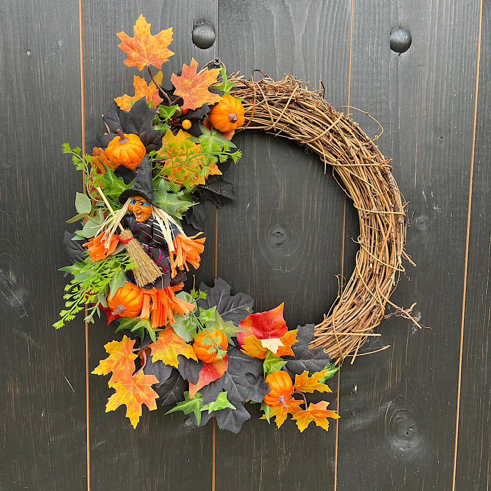 Autumn witch front door wreath