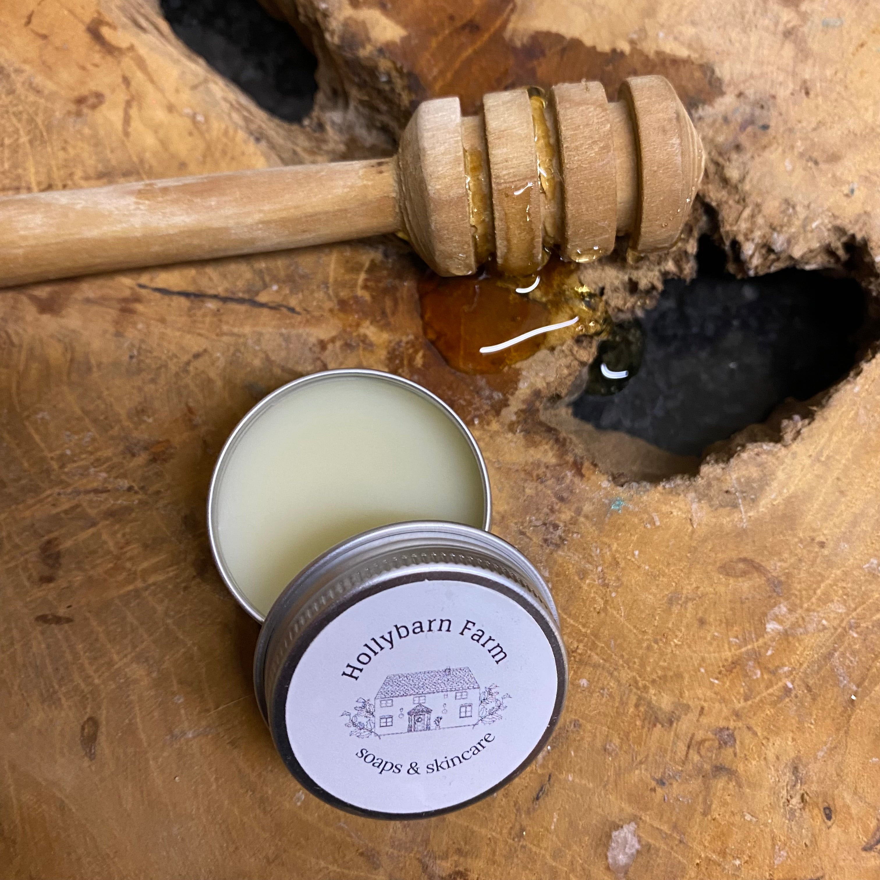Honey and beeswax lip balm