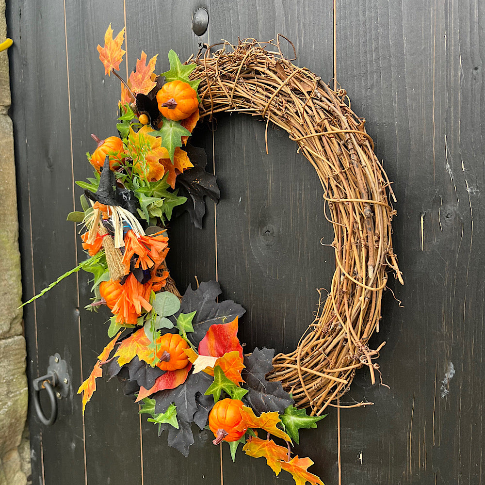 Autumn witch front door wreath